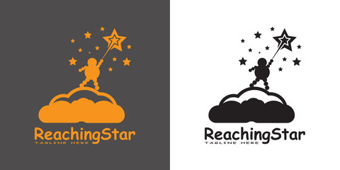 Kids dream logo design with cloud concept, Child logo -vector