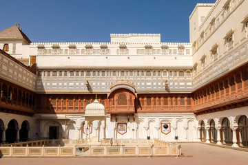 Bikaner, India. Beautiful architecture of Junagarh fort.