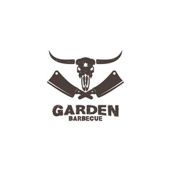 garden barbecue logo vintage