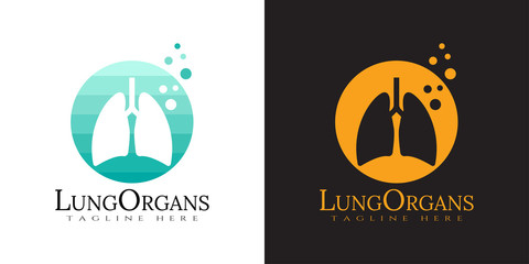 lung logo design, healthcare and medical icon -vector