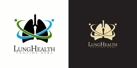 lung care logo design, healthcare and medical icon -vector
