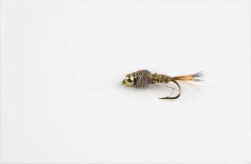  Brass bead Head Gold ribbed Hares Ear fly Fishing Nymph 
