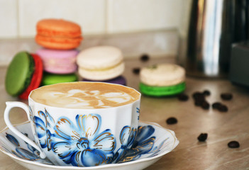 cup of coffee and cookies