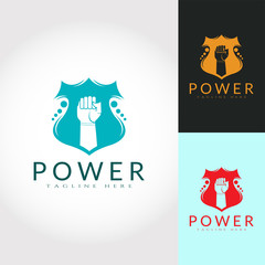 hand power logo design, fist-vector