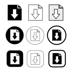 Simple download icon sign design