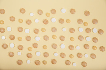 A photo of different medical tablets and pills