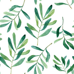 hand drawing watercolor texture with leaves