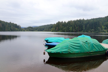 Des bateaux au repos sur le lac