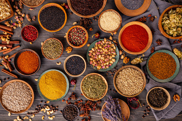 Variety spices and herbs