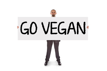 Smiling man with a large card