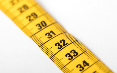 Measuring tape, selective focus on 32