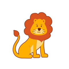 Portrait of cute cartoon lion