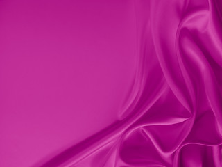 Beautiful smooth elegant wavy hot pink satin silk luxury cloth fabric texture, abstract background design. 