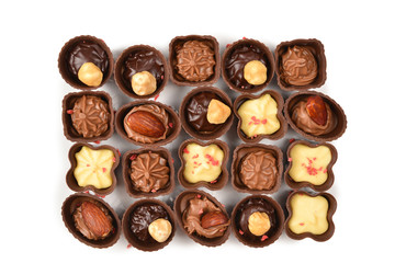 Mix of tasty chocolate candy collection.