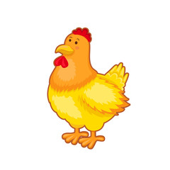 Portrait of cute yellow hen
