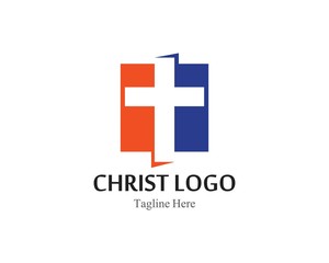 Fototapeta premium Christ logo or icon template simple creative design