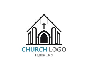 Church Logo template, design vector, emblem creative symbol
