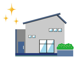 住宅 家 イラスト 一軒家 マイホーム シンプル お金 電卓 Wall Mural Nisi
