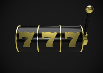 Slots Symbols with Slot Machine Reel Casino 3D Render