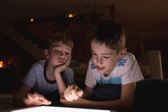 Brothers enjoying time together at home