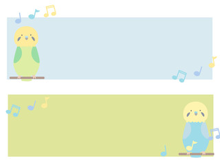 セキセインコ　音符スクエアフレーム