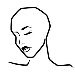 Abstract face of sensual woman