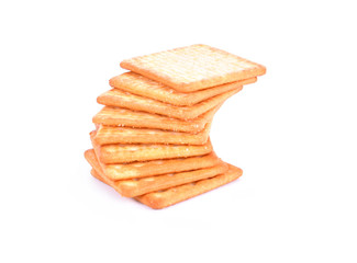 cheese cracker isolated on white background