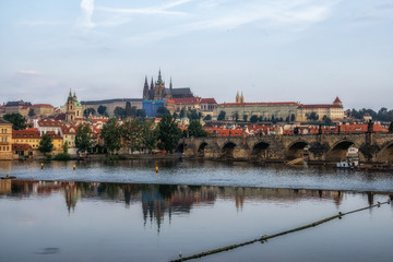 charles bridge and prague castle view