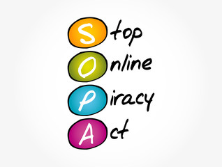 SOPA - Stop Online Piracy Act acronym, concept background