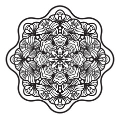 Abstract mandala graphic design decorative elements isolated on white color background for ancient geometric concepts