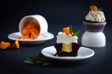  mandarin cherry cupcake