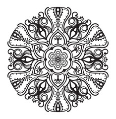 Abstract mandala graphic design decorative elements isolated on white color background for ancient geometric concepts