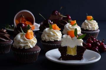  mandarin cherry cupcake