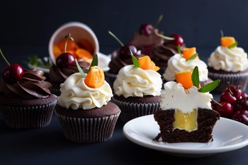  mandarin cherry cupcake