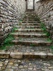 stone steps stairs of the old town of italy