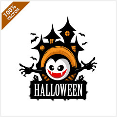 Halloween Vampire Castle Logo Vector