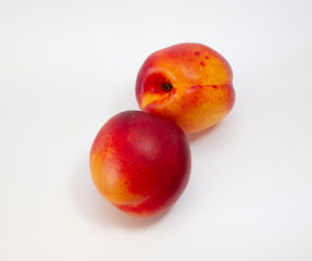 peaches on a white background