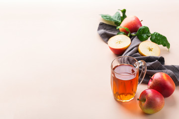 Fresh organic apple juice, harvest autumn fall concept