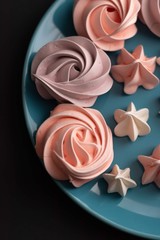 pink rose with petals on white background