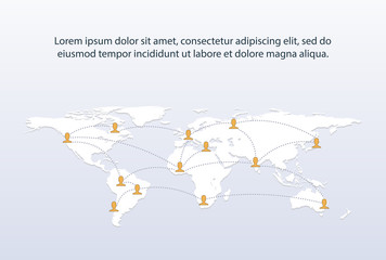 Obraz premium Social media and network on the world. Global communications, connected group of people.