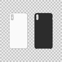Blank phone case on transparent background. Vector illustration