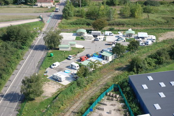 Campement aire gens du voyage vue a&eacute;rienne