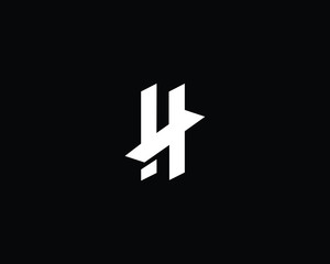 Creative and Minimalist Letter H Logo Design Icon , Editable in Vector Format in Black and White Color