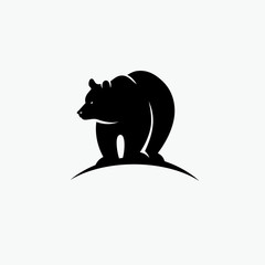 Grizzly bear sign - vector illustration