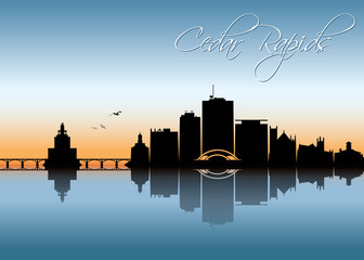 Fototapeta premium Cedar Rapids skyline - Iowa - United States of America, USA - vector illustration