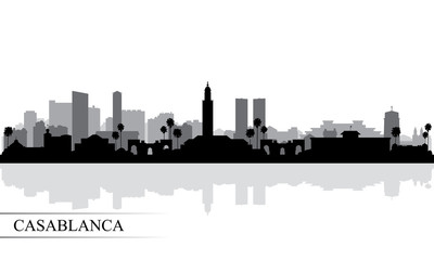 Naklejka premium Casablanca city skyline silhouette background