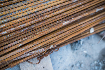  Industrial background. Rebar texture. Rusty rebar for concrete pouring. Steel reinforcement bars....