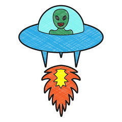 ufo design vector with texture colors