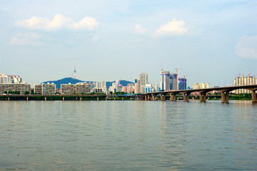 Seoul Hang Gang river in summer