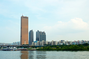 Fototapeta premium View to 63 building from the Hang river